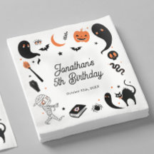 Zwarte Oranje Halloween Verjaardagsfeestje Kindere