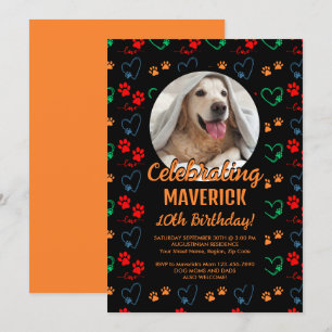  Zwarte Oranje Hond Verjaardagsfeest Kaart