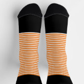 Zwarte + Oranje horizontale strepen Sokken (Top)