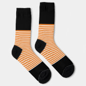 Zwarte + Oranje horizontale strepen Sokken (Rechts)