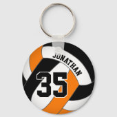 zwarte oranje jongens , speciaal nummer volleyball sleutelhanger (Achterkant)