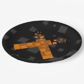 Zwarte oranje kruidschilderbrand Pagan dark art Papieren Bordje (Gekanteld)