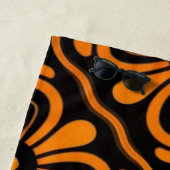 Zwarte Oranje magie-patroon Koekdoek Strandlaken (In situ)