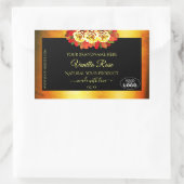 Zwarte Oranje marmer Product Labels Rozen met Logo (Tas)