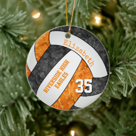 zwarte oranje meisjes volleybal memento keramisch ornament