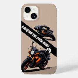 Zwarte Oranje Motorfiets Voor Rijders En Motorrij Case-Mate iPhone 14 Hoesje