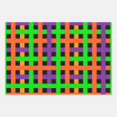 ZWARTE ORANJE PAARSE HALLOWEEN PATTERN INPAKPAPIER VEL (Voorkant 2)