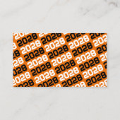 Zwarte & Oranje Pawprint Mini Afstuderen Uitnodigi Visitekaartje (Achterkant)