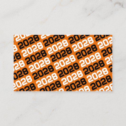 Zwarte & Oranje Pawprint Mini Afstuderen Uitnodigi Visitekaartje (Achterkant)