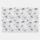 Zwarte Oranje pompoen Spider Grave Halloween Inpakpapier Vel (Voorkant 3)