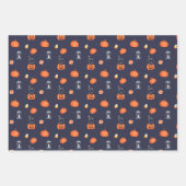 Zwarte Oranje pompoen Spider Grave Halloween Inpakpapier Vel (Voorkant 2)