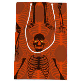 Zwarte & Oranje Skeletten Halloween Cadeautas (Achterkant)