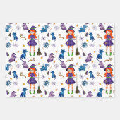 Zwarte Oranje Snoep pompoen heks Halloween Inpakpapier Vel (Voorkant 3)