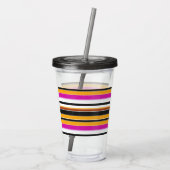 Zwarte oranje strepen leuk acryl drinkbeker (Achterkant)