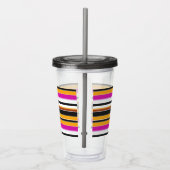 Zwarte oranje strepen leuk acryl drinkbeker (Rechts)