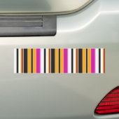 Zwarte oranje strepen leuk bumpersticker (Op auto)