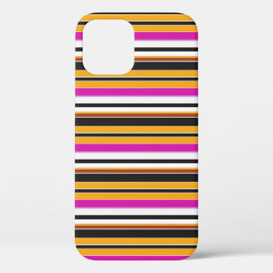 Zwarte oranje strepen leuk Case-Mate iPhone case