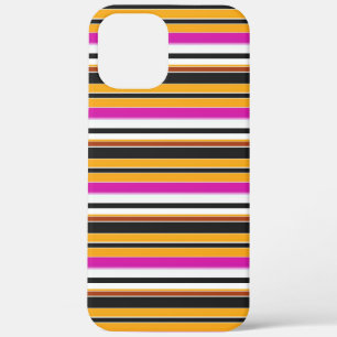 Zwarte oranje strepen leuk Case-Mate iPhone case