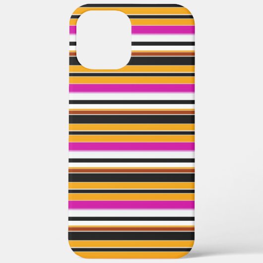 Zwarte oranje strepen leuk Case-Mate iPhone case (Achterkant)