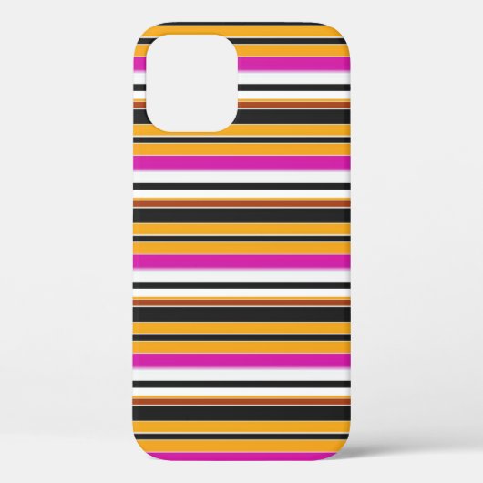 Zwarte oranje strepen leuk Case-Mate iPhone case (Achterkant)