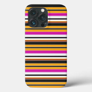 Zwarte oranje strepen leuk Case-Mate iPhone case