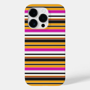 Zwarte oranje strepen leuk Case-Mate iPhone 14 pro hoesje
