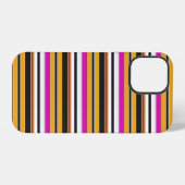 Zwarte oranje strepen leuk iPhone hoesje (Achterkant horizontaal)