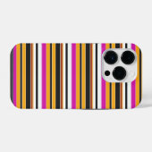 Zwarte oranje strepen leuk iPhone hoesje (Achterkant horizontaal)