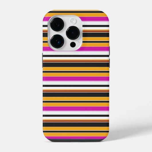 Zwarte oranje strepen leuk iPhone hoesje (Achterkant)