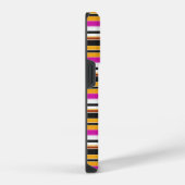 Zwarte oranje strepen leuk iPhone hoesje (Rechterkant)