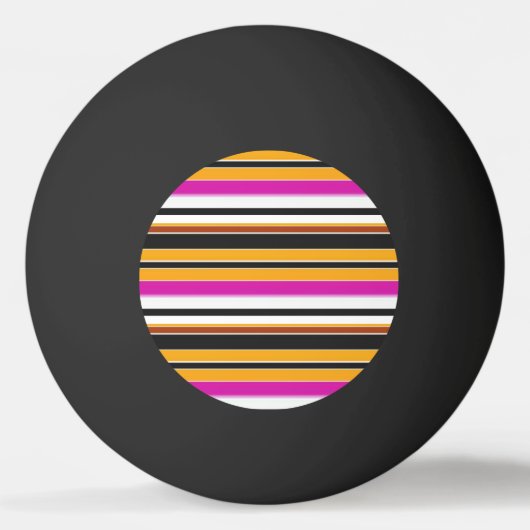 Zwarte oranje strepen leuk pingpongbal (Voorkant)