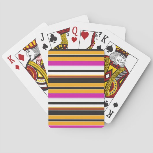 Zwarte oranje strepen leuk pokerkaarten (Achterkant)