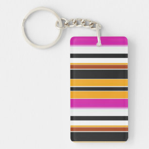 Zwarte oranje strepen leuk sleutelhanger