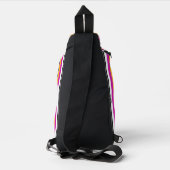 Zwarte oranje strepen leuk sling bag (Achterkant)