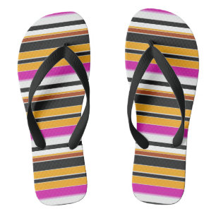 Zwarte oranje strepen leuk teenslippers