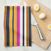Zwarte oranje strepen leuk theedoek (Quarter Fold)