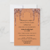 Zwarte oranje Sweet Sixteen-rozenjurk glinsterende Kaart (Voorkant)