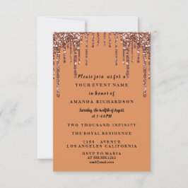 Zwarte oranje Sweet Sixteen-rozenjurk glinsterende Kaart