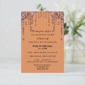 Zwarte oranje Sweet Sixteen-rozenjurk glinsterende Kaart (Staand voorkant)