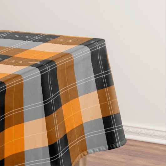 Zwarte ,oranje tartan / plaid patroontafeldoek tafelkleed (Voorbeeld)