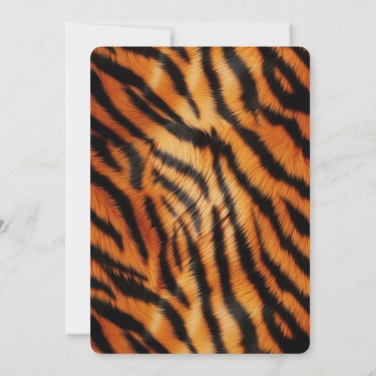Zwarte Oranje tijger Animal Print Verjaardag Kaart (Achterkant)