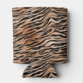 Zwarte Oranje tijgerafdrukken Blikjeskoeler (Achterkant)