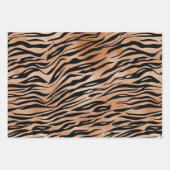 Zwarte Oranje tijgerafdrukken Inpakpapier Vel (Voorkant 3)