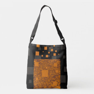Zwarte Oranje vierkantjes Vloerbek Mystery Bruin A Crossbody Tas