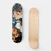 zwarte orchidee persoonlijk skateboard (Voorkant)