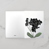 Zwarte Orchidee Waterverf Bloemige Gepersonaliseer Folie Feestdagenkaart (Buiten Laag)