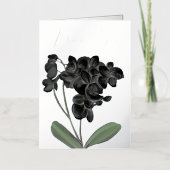 Zwarte Orchidee Waterverf Bloemige Gepersonaliseer Folie Feestdagenkaart (Voorkant)