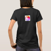 ZWARTE ORGANISCHE VROUWEN T-SHIRT W / KANJI SYMBOO (Achterkant)