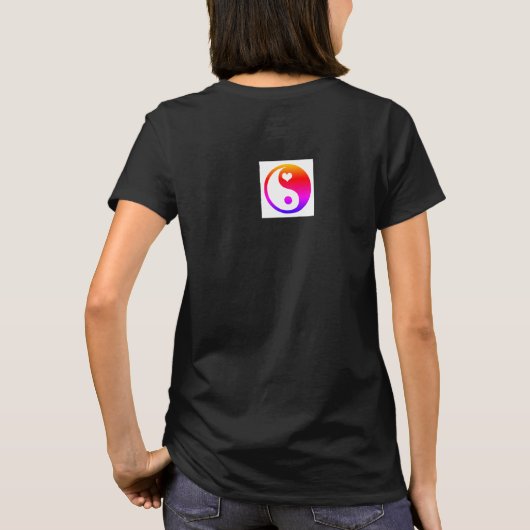 ZWARTE ORGANISCHE VROUWEN T-SHIRT W / KANJI SYMBOO (Achterkant)