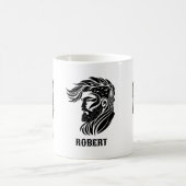 Zwarte ornamentale kapper logo koffiemok (Center)
